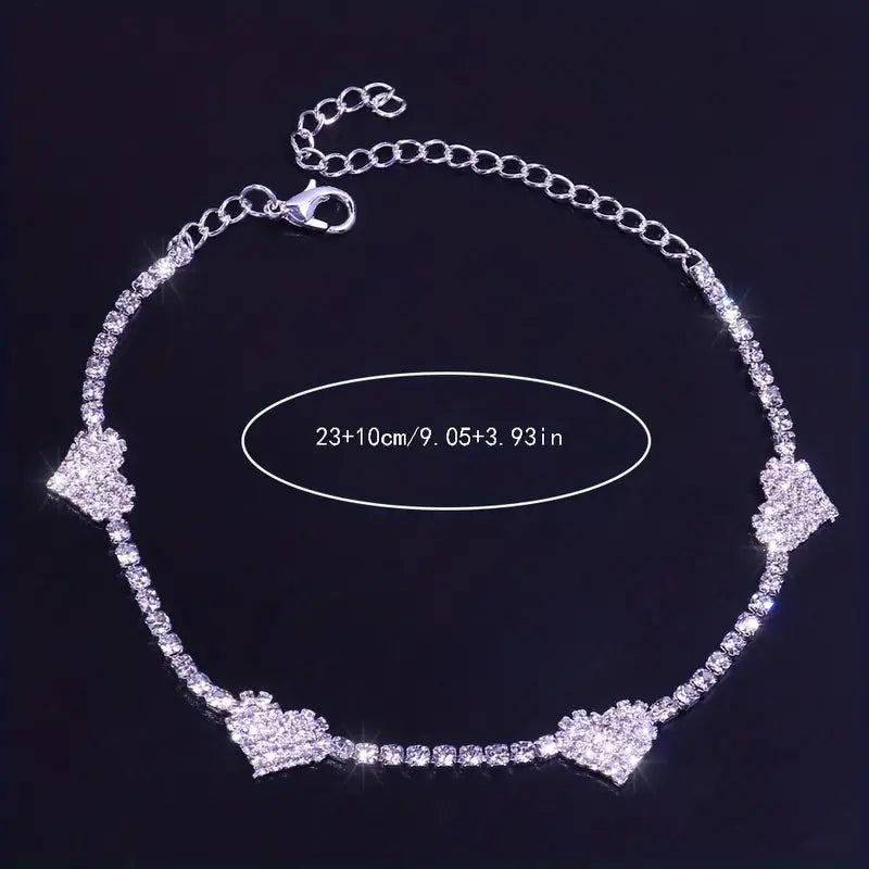 Shiny Rhinestones Luxury Claw Chain Ankle Bracelet