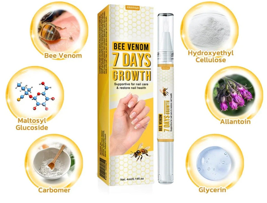 🔥Fivfivgo™ Strong Bee Venom 7 Days Growth Nail Gel（🔥LAST DAY SALE-80% OFF🔥)