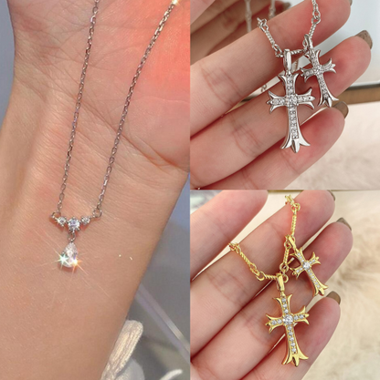 💎💎Miniyou™ Lymphatic Magnetic Therapy Cross Design Diamond Necklace