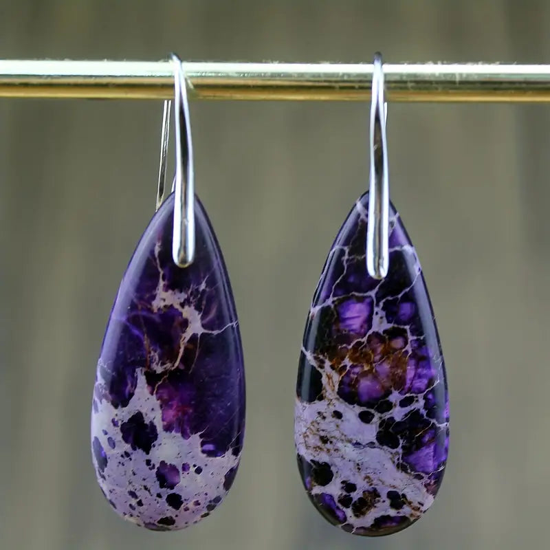 Droplet Imperial Stone Decor Dangle Earrings